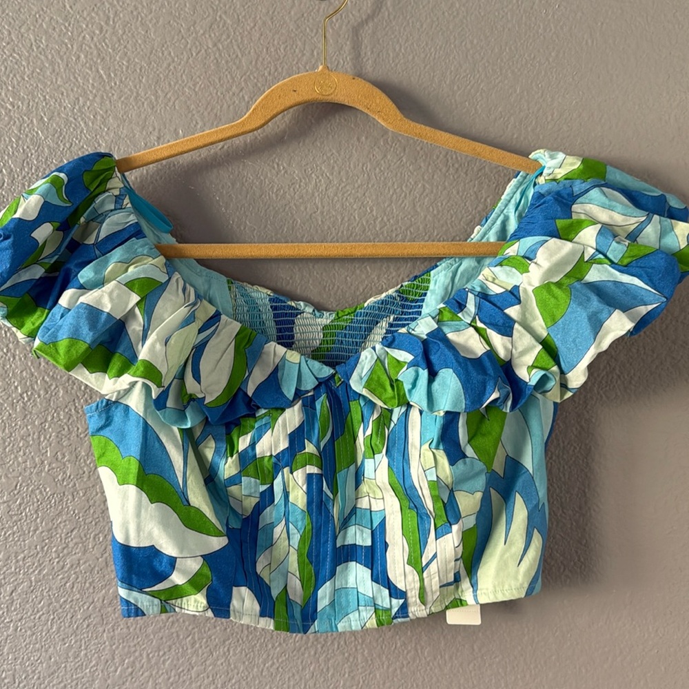 Maeve Puff Sleeve Crop Top